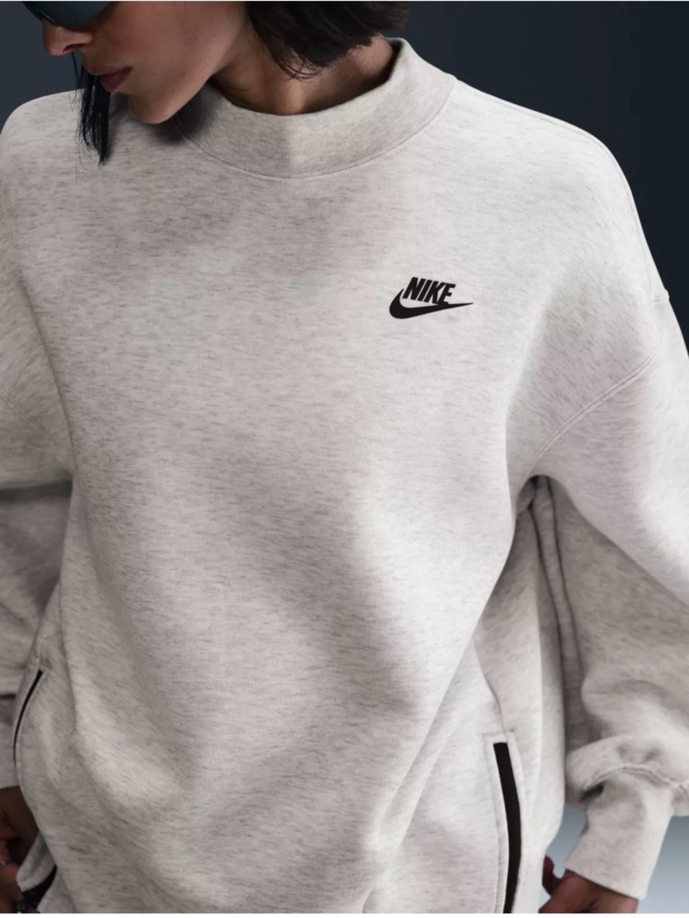New Nike Women's Sportswear Tech Fleece Oversized Crew-Neck Sweatshirt size S